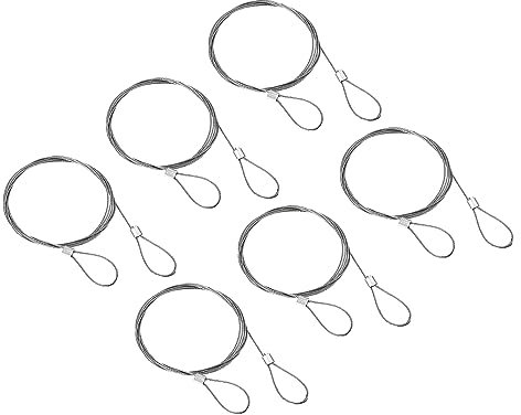 PATIKIL Inox Acier Câble, 6 Paquet PVC Revêtement 1/32 Fil Corde pour Pont Balustrade, luminaires, 3,3ft