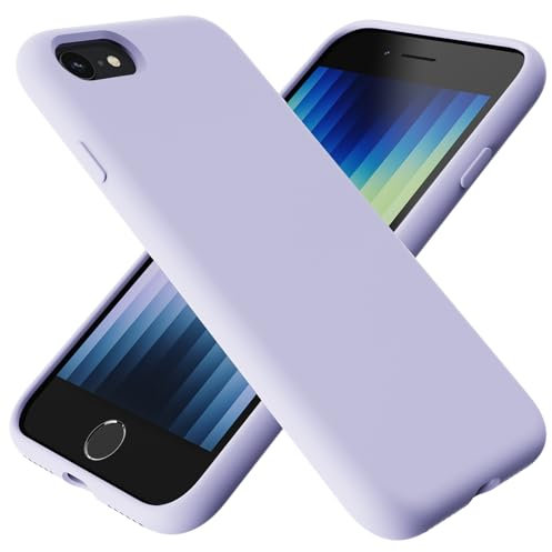 TAXXOE Liquid Silicone Case Compatible with iPhone SE 2020/2022, iPhone 8/7, 4.7 Inch, Soft-Touch, Shockproof, DustProof, Antiskid Full Body Phone Cover for iPhone SE - Lilac
