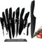 BFYLIN Messerblock Messer set, 16 Teiliges Küchenmesser set, Messer block set mit Antihaftbeschichtung,Santokumesser Kochmesser Brotmesser Schälmesser Steakmesser Anspitzer Mit Acryl Messerhalter