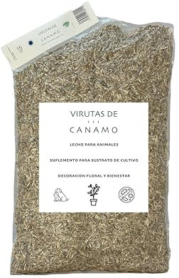 Virutas de cañamo 15L lecho para Animales, suplemento para sustrato de Cultivo, Decoracion Floral y Bienestar