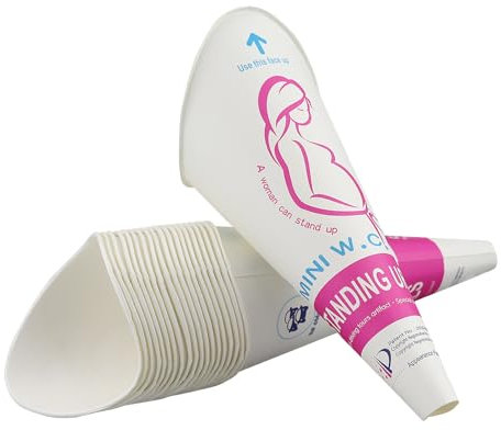 DNDGDLUA Lot de 20 appareils de miction jetables pour filles, pour femmes, toilettes portables, en papier imperméable, gobelets jetables