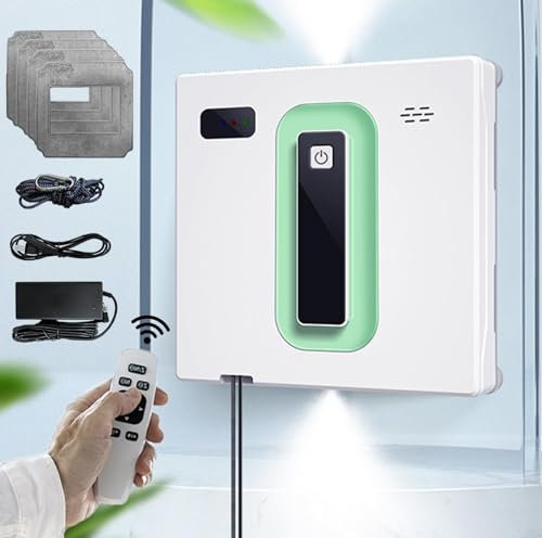 Robot Lavavetri, Doppio Serbatoio Dell'acqua Da 50 Ml, Robot Lavavetri Intelligente Con Aspirazione Potente Da 3000 Pa, Supporto App E Robot Lavavetri Con Controllo Remoto, Adatto Per Finestre Alte Es