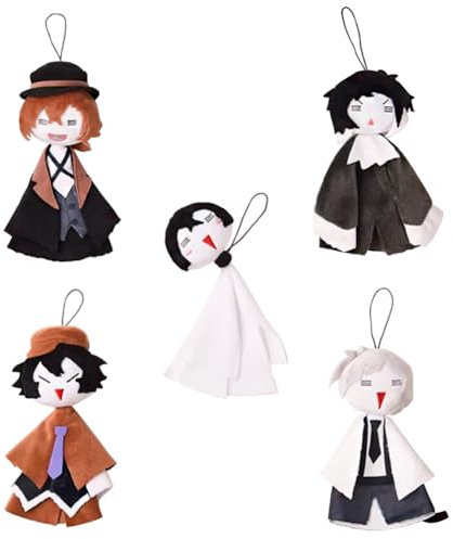 Bungo Stray Dogs Plüsch Figur Anhänger Dazai Osamu Nakahara Chuuya 16cm Niedlich Gefüllte Anime Figuren Cartoon Weiche Anhänger für Taschen Kleidung Charms Dekoration Geschenk