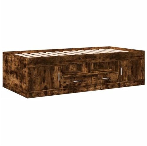 vidaXL Tagesbett mit Schubladen, Gästebett mit Stauraum Sperrholzlatten, Sofabett für Wohnzimmer Schlafzimmer, Bett, Modern, Räuchereiche 75x190cm Holzwerkstoff