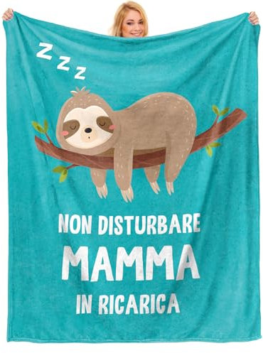 Einanmut Regalo Mamma, Regalo Festa Della Mamma - Cotone Bradipo Coperta, Idee Regalo Mamma da Figlia Figlio, Regali per Neo Mamma, Regali per Festa Della Mamma Natale Compleanno