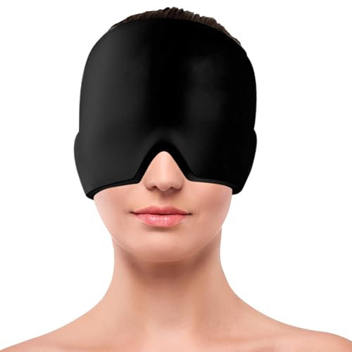 Gorro migraña PREMIUM + Bolsa Antiolores | 360º Con Efecto Frio Calor Gorro Migraña Frio | Migraña Gorro De Gel | Migraña Antifaz Gel Frío Alivio Sinusitis | Dolor De Cabeza | Relajante para Migrañas.