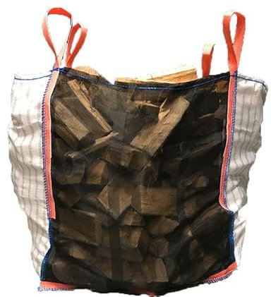 5x Mosquito ventilated tonne bag | 90x110x110cm | 1000kg | Perfect for logs and firewood | 4 loops | Bag 2 sides 26 stripes vented and 2 sides mosquito net fabric| log bag