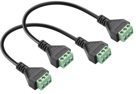 GINTOOYUN 2 cavi terminali a 3 poli, a 3 poli, a 3 poli, a 3 poli, cavo di collegamento audio e video per amplificatori di potenza, altoparlanti, mixer, ecc. (11,81 pollici) (3 poli)