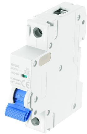 sourcing map Disjoncteur miniature 1P 6A DC 250V M80DC DIN Rail Mount Disconnect Switch Disjoncteur Protection Thermique Magnétique pour Protection Court-circuit, Bleu
