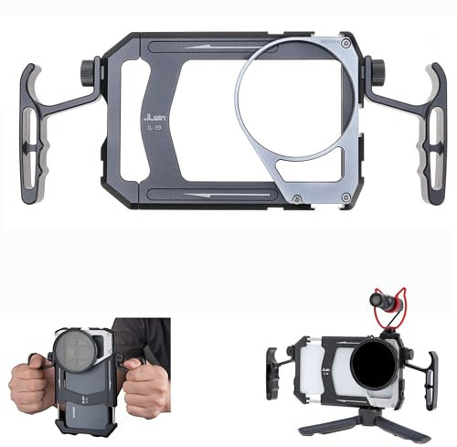 Fotga Stabilizzatore universale per smartphone, con manici e adattatore per filtro, filettatura da 67 mm, per iPhone, Samsung, Vlog, Live Stream, registrazione video, con attacco a treppiede a scarpa