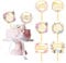 6 Pcs Happy Birthday Cake Toppers Gold Flower Acrylic Cake Toppers Butterfly Cake Toppers for Various Birthday Party Anniversary Cake Pastries Decorations