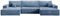 BROMARKT - Sofa mit Schlaffunktion - Schlafsofa Pablo U - Ecksofa U-Form Sofa - Modern Design Couch - Kordstoff - Freistehend - mit Bettzeugbehälter - 398x148x85cm - Blau