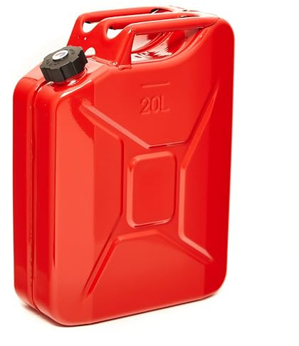 BW® Benzinkanister Metall 20 Liter mit Schraubverschluss - Kraftstoffkanister Rot - RAL 3000 - TÜV-geprüft und UN-Zulassung - 0,9mm Stahl nach DIN 7274 - Made in Europe