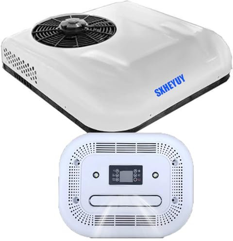 SXHEYUY Aire Acondicionado para Techo De Caravana 2 En 1, con Refrigeración Y Calefacción, 12V/24V Aire Acondicionado Techo para Monovolúmenes para Caravana, Camión,Blanca,12v