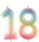Zolunu Glitter Colorful 18th Birthday Candle, Birthday Number 18 Candle Cake Toppers for Girl Women, Glitter Colorful Themed Party Decorations Supplies Birthday Gifts