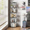 Flycity 360° Drehbares Bücherregal aus Holz, Standregal mit 5 Verstellbaren Ebenen, 45×45×160 cm, Schwarz, Ideal für Bücher und Deko
