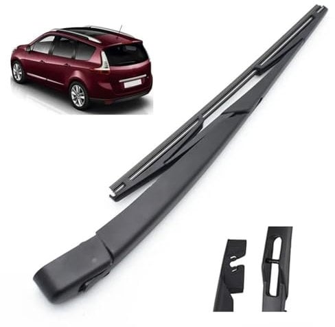 Limpiaparabrisas Trasero 12; Kit de Brazo y escobilla de limpiaparabrisas para Renault Grand Scenic MK 3 2009-2016, Parabrisas, portón Trasero y Ventana