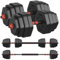 SONGMICS Hantelset, Hanteln mit Verbindungsstange, Hexagon, Kurzhantelset, 40 kg, für Workout, Fitnesstraining, Gewichtheben für Zuhause, Fitnessstudio, tintenschwarz SYL400B01