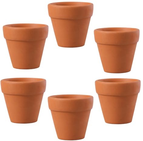 JOINPAYA 6pcs Terracotta Clay Pots Ceramic Flowerpot for Indoor Succulents Bonsai Tree Planters Office Desktop