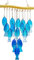 Glas-Windspiel, Windspiel für Garten, blaues Windspiel für Terrasse, Hängedekoration, Ozean-Windspiel, Outdoor, Veranda, Balkon, kreative Hängedekoration (58 x 19,5 x 6 cm) (Blauer Fisch)