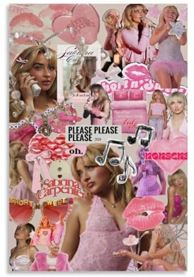 Ketuaa Sabrina Poster Carpenter Music Vintage Collage Für Zimmer, Ästhetische Leinwand-Wandkunst, Schlafzimmer-Dekor Poster 12x18inch(30x45cm)