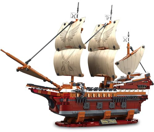 DUANT T2147 Mayflower Schiff Klemmbausteine Bausatz, 2284 Stück MOC große Segelboot Bausteine Modulare Gebäude Sammlung mit Beleuchtung, Montage Spielzeug Geschenk für Erwachsene
