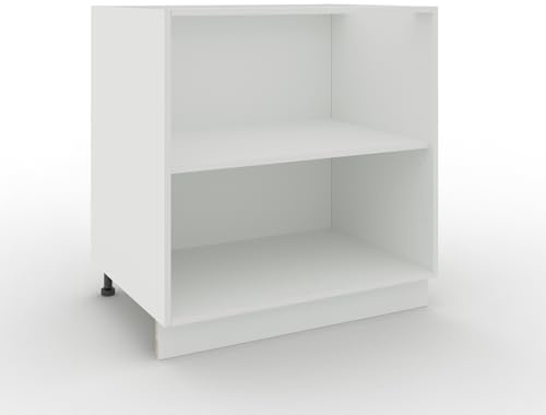 JD Greta Adjustable Kitchen Base Unit Carcass - 800mm - Kitchen Cabinet Carcass - White Matt