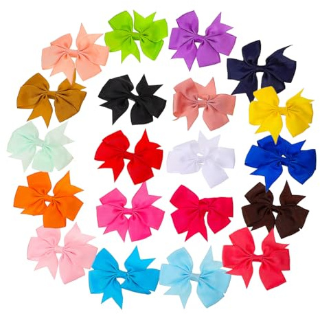 Hemobllo 20piezas Pinzas Cabello Lazo para Niñas Pequeñas y Bebés Accesorios Pelo Bebe Niña Lazos para Fiestas y Cotillón Infantil