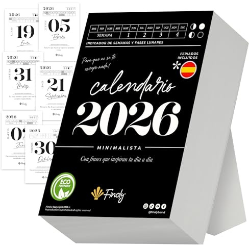 Finoly Calendario Taco en Español Enero 2027 Dic 2027 (12 Meses) 13,5x9,5cm