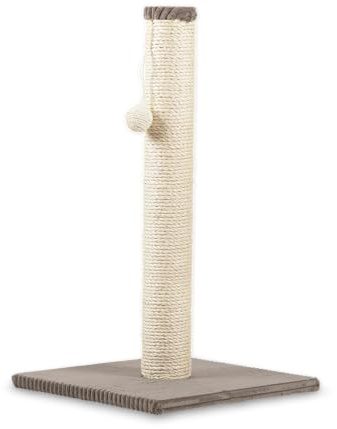 Rohrschneider RS 22384 Katzenbaum mit Sisalstamm, Spielkugel, Cordbezug, 36x36x64 cm, MDF, für Katzen (Taupe)