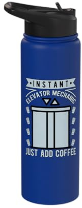 Elevator Inspector - Instant Elevator Mechanic Add Coffee Stainless Steel Insulated Water Bottle