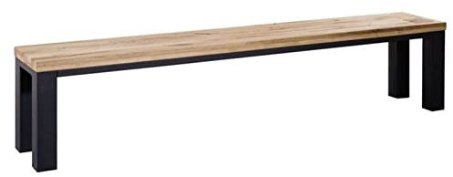 Massivmoebel24.de Bank Wildeiche 160x35x45 Natur geölt VILLANDERS #123