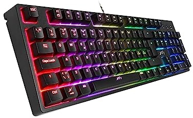XTRFY XG-K3-RGB-UK K3 RGB Mechanical Gaming Keyboard, Mem-chanical Switches, 105 Keys, RGB LED Lighting, 19 Key Rollover Anti-ghosting, LED Lighting Settings, Media Controls, USB Connector, 1.8M Cable