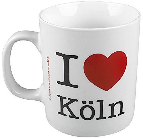 Keramiktasse mit Print I Love Köln 57238 weiss