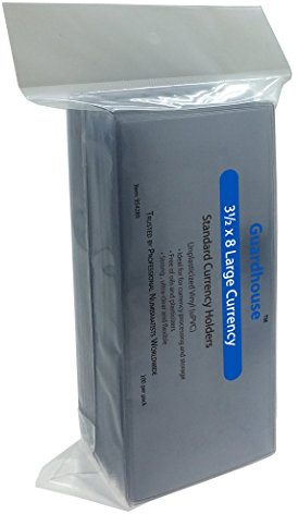 Guardhouse Currency Sleeves for Large Banknotes 100 Pack