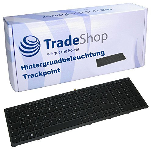 Orig. Laptop-Tastatur Notebook Keyboard Ersatz Deutsch QWERTZ für HP 848311-041 821157-041 822578-041 (Hintergrundbeleuchtung, Trackpoint, Rahmen)