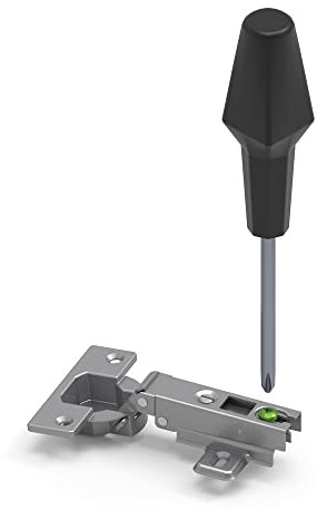 Amig - Bisagra - Tipo Cazoleta - Superacodada y Fija - Ø 26 mm - 2 Unidades - Máxima Resistencia y Duración - Apertura de 110 º - Fijación Oculta para Puertas de Muebles y Armarios - Acero Plateado