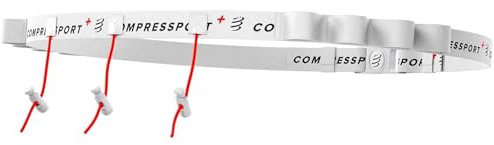 COMPRESSPORT Race Belt Rucksackhalter Startnummernband Voll verstellbar und funktional - Ideal zum Tragen Ihrer Gels, Weiß, eine Größe