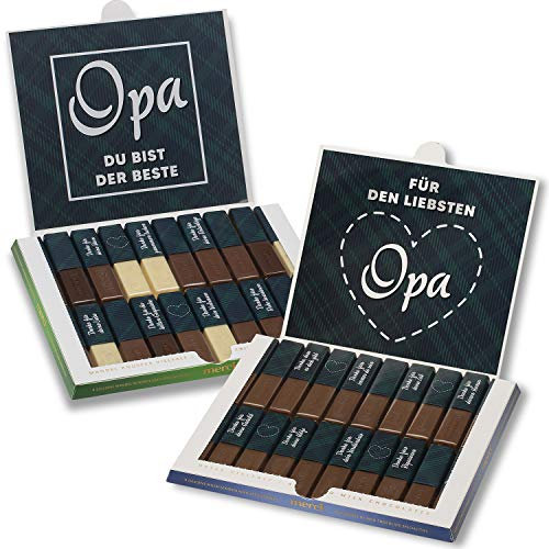 Aufkleber-Set passend für Merci Schokolade -Bester Opa- mit vorgedruckten Aufklebern I selbstklebend I kreative Geschenk-Idee I Individuell I ohne Schokolade I dv943