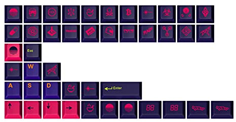 DROP + MiTo GMK Laser Custom Mechanical Keyboard Novelty Keycap Set - 44-Keys, Doubleshot ABS, Cherry Profile (Novelties)