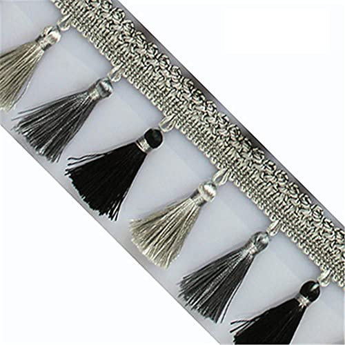 GIVBRO Fransenborte, Quaste, Spitzenband, Federband, zum Aufhängen, Ballbesatz für Vorhänge, Nähen, Kostüm-Zubehör, 1 Meter (#E)