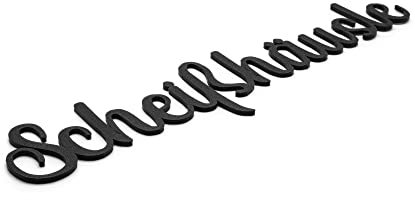 Scheißhäusle Türschild WC Schild Toiletten Klo Schriftzüge Gästetoilette Toilettenschild Selbstklebend Schwarz