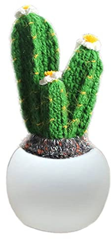 Tessitura Cactus Aromaterapia Olio Essenziale Diffusore Piante In Vaso Artificiale Gioielli Rack Artigianale Uncinetto Bonsai Ornamenti Verde Bianco