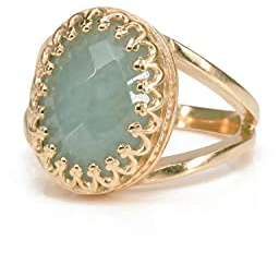 Bijoux d'Anémone Bague Aquamarine Étonnante avec Double Bande Remplie d'Or Rose 14k - Eblouissante Pierre de Naissance de Mars Bague pour Chaque Occasion - Bijoux Artisanaux pour Femmes
