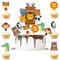 Zoo Theme Happy Birthday Cake Toppers Cupcake Toppers for Boys Birthday Party Cake Decorations Supplies, Personalized Forest Animal Cake Toppers for Kids Boys Girls Baby 1st 3rd Birthday Party Decor