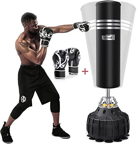 Dripex Freistehender Boxsack Standboxsäcke 178cm Boxsack, MMA Boxpartner Boxing Trainer Heavy Duty Punchingsäcke Boxsack mit Saugfuß