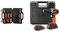BLACK+DECKER BCD003C2K Taladro percutor 18V 21.000 ipm con 2 baterías litio 1.3Ah y maletín + A7200-XJ Juego de 109 piezas para atornillar y taladrar con brocas Titanio