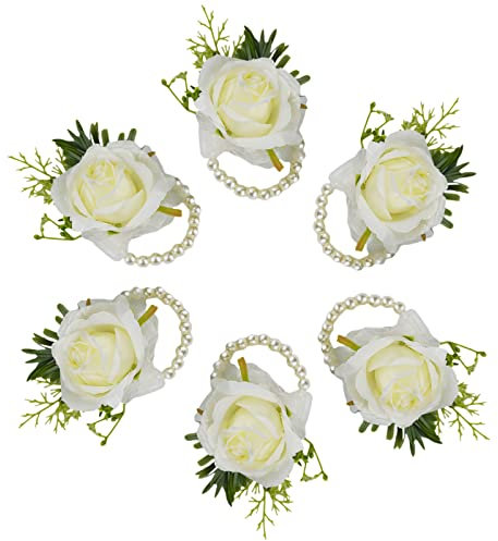 Maizoon Blume für Hochzeit, Braut, Brautjungfer, Handgelenk, Blume, Hochzeit, Event, Planung, Handgelenk, Blume, handgefertigt, 6 Stück
