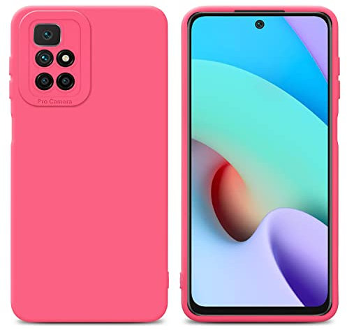 Cadorabo Hülle kompatibel mit Xiaomi RedMi 10 Schutzhülle TPU Silikon Case Liquid Design mit Kameraschutz Slim Kratzfest Weiche Gummi mit Rundumschutz Case Hülle für Xiaomi RedMi 10 in Rot