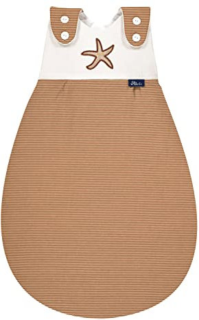 Alvi Baby-Mäxchen Außensack, Schlafsack mitwachsend, Baumwoll Schlafsack mit Strampelfreiheit, Babyschlafsack, Ganzjahresschlafsack GOTS Starfish (80/86)